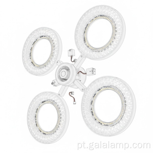 Ventilador de teto moderno de cristal embutido